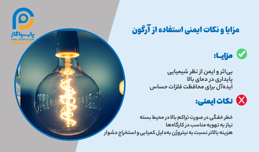 مزایا و نکات ایمنی استفاده از آرگون