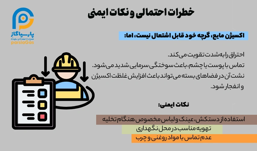 خطرات احتمالی و نکات ایمنی